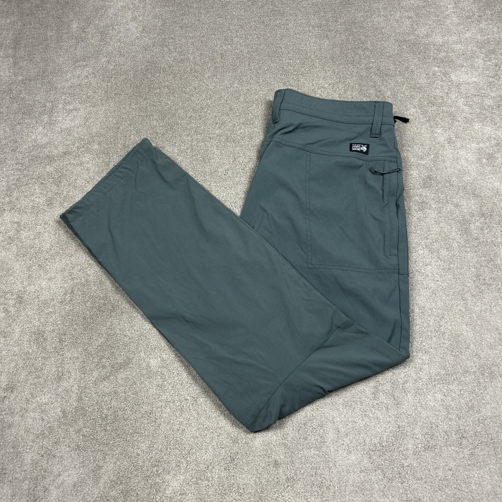 Mountain Hardwear Mens 34x32 Green Stretch Hiking Outdoor Pants OM1040 Traxion